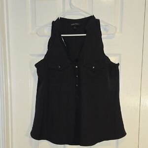Rock & Republic Black Sleeveless Blouse Top